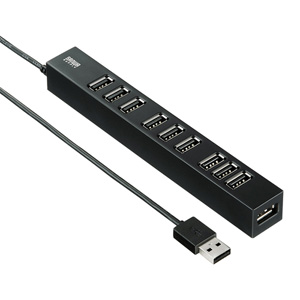 USB2.0ハブ(10ポート・ACアダプタ付き・セルフパワー/バスパワー)