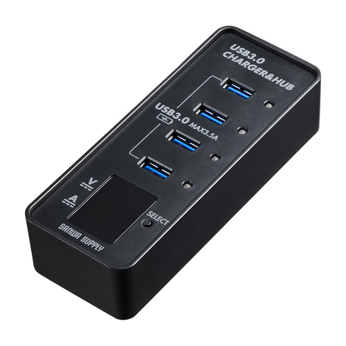 USB3.0ハブ(USB電圧&電流計付き) USB-3H411BK サンワサプライ