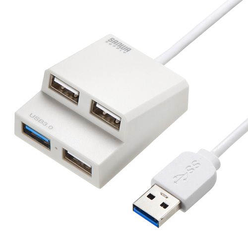 USB3.0+USB2.0コンボハブ(ホワイト)