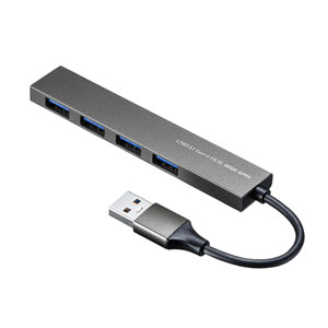 USBハブ(USB3.2 Gen1・4ポート・薄型・スリム・バスパワー)