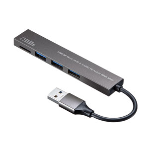 USBハブ(USB 3.2 Gen1 ・3ポート・薄型・スリム・microSDカードリーダー付き・バスパワー)