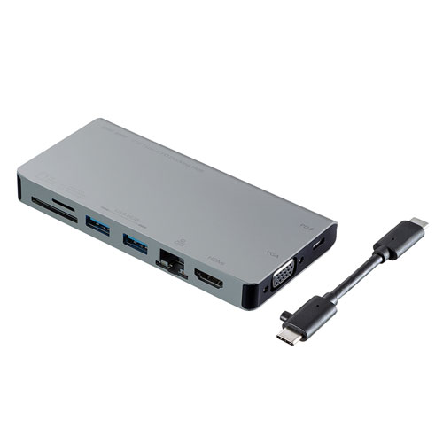Usb Type C ドッキングハブ Vga Hdmi Lanポート Sdカードリーダー付き Usb 3tch13s 激安通販のイーサプライ