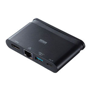 Type-Cハブ(ドッキングステーション・HDMI LANポート付き・3ポート・PD対応)