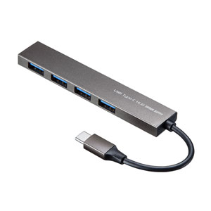 USB Type-C ハブ(USB3.2 Gen1・4ポート・薄型・スリム・バスパワー)