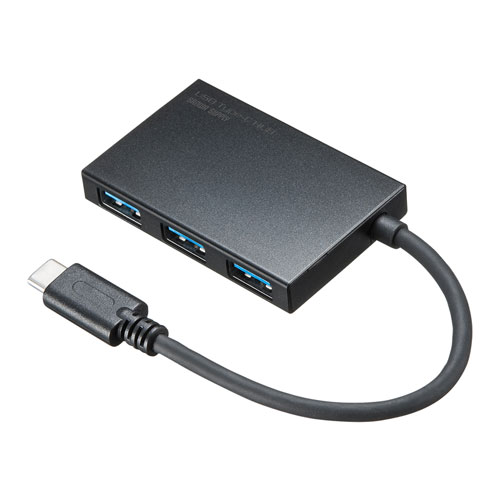 USB Type Cスリムハブ(4ポート・ブラック)
