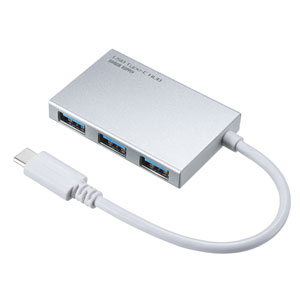 USB Type Cスリムハブ(4ポート・シルバー)