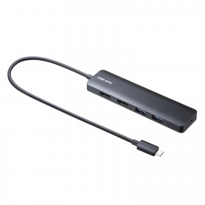 ドッキングステーション（Type-C 接続・5 in 1・HDMI2つ・2画面出力・4K/60Hz対応・PD100W・スリム・コンパクト・USB A 2つ・ケーブル長30cm）