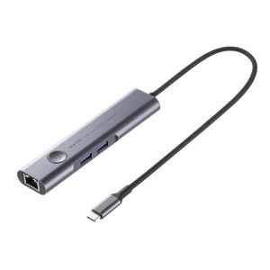 ドッキングステーション（USB Type-C・画面ON/OFFスイッチ付き・HDMI・4K/60Hz・USB PD100W対応・USB 5Gbps・ケーブル一体型・LAN接続・持ち運び）