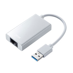 LANアダプタ(USB3.1-LAN変換・USBハブ1ポート・ホワイト)