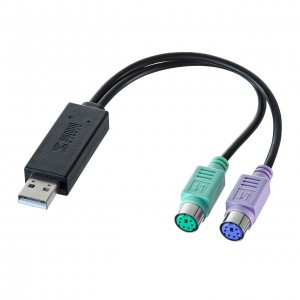 USB-PS/2変換コンバータ(マウス/キーボード同時接続・2ポート・ドライバ不要・おすすめ) USB-CVPS6 サンワサプライ