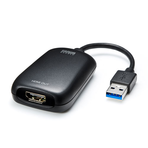 ディスプレイアダプター（USB・HDMI・ドライバー・インストール・フルHD・1080P対応・おすすめ・ブラック） USB-CVU3HD1N サンワサプライ