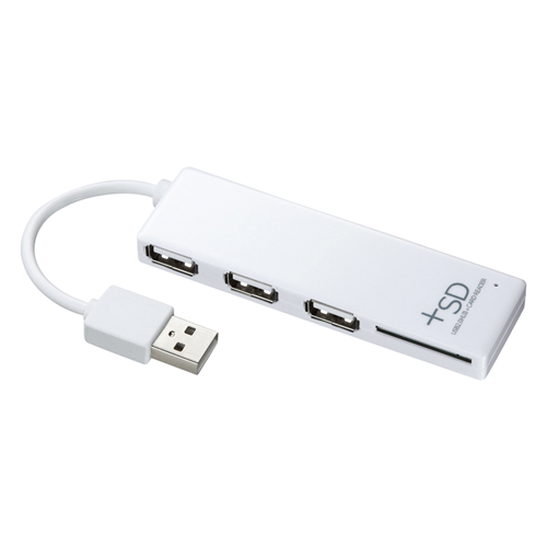 ドラクエ10対応 サンワサプライ Sdカードリーダー付きスタンダードデザインの3ポートusb2 0ハブ ホワイト Usb Hcs307w 激安通販のイーサプライ