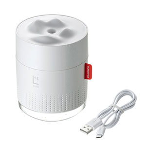 USB加湿器(LEDライト付き・超音波式・連続約8時間・ホワイト)